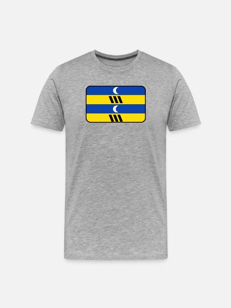 Ameland-Flaggenlogo – Inselkleidung - Männer Premium Bio T-Shirt - Grau meliert