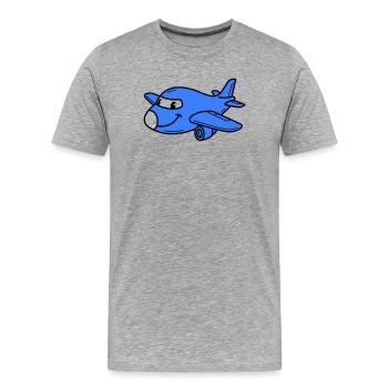 Airplane Kids - Men's Premium Organic T-Shirt - heather grey - Front - Damien (186cm)