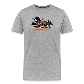 Jagdhund im Dienst – Outdoor-Hund - Männer Premium Bio T-Shirt - Grau meliert - Vorne - Damien (186cm)