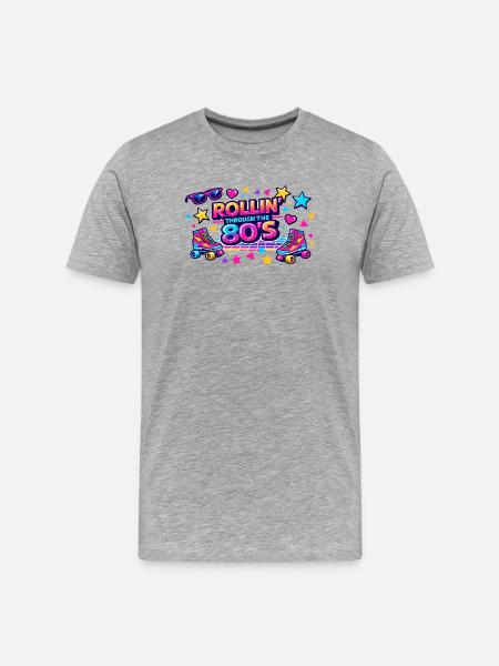 Rollin Through the 80s Retro - Men's Premium Organic T-Shirt - heather grey
