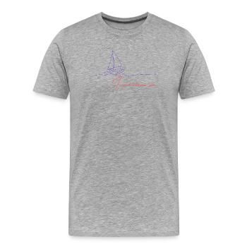 Vitamin Sea Segelmotiv - Männer Premium Bio T-Shirt - Grau meliert - Vorne - Damien (186cm)