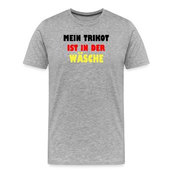 Mein Trikot ist in der Wäsche - Männer Premium Bio T-Shirt - Grau meliert - Vorne - Damien (186cm)