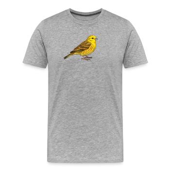 Oiseau à marteau-jaune - T-shirt bio Premium Homme - gris chiné - Devant - Damien (186cm)