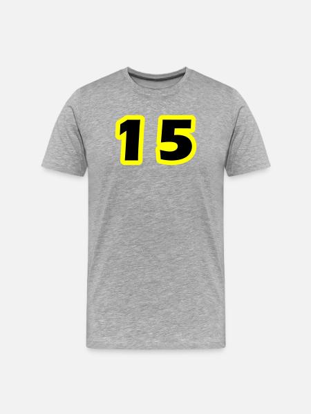 15 Zahl symbol - Männer Premium Bio T-Shirt - Grau meliert