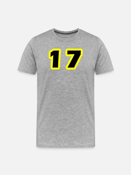 17 Number Symbol - Men's Premium Organic T-Shirt - heather grey