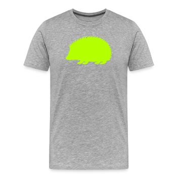 Silhouette de hérisson néon - T-shirt bio Premium Homme - gris chiné - Devant - Damien (186cm)