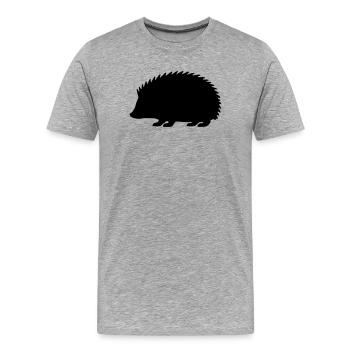 Silhouette du hérisson - T-shirt bio Premium Homme - gris chiné - Devant - Damien (186cm)