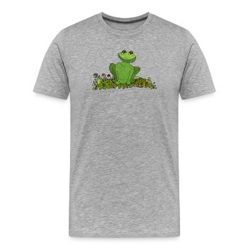 Grenouille - T-shirt bio Premium Homme - gris chiné - Devant - Damien (186cm)