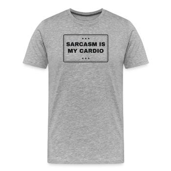 Le sarcasme est mon expression cardio - fitness - T-shirt bio Premium Homme - gris chiné - Devant - Damien (186cm)