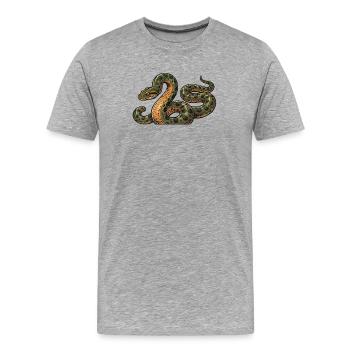 Retro-Anakonda - Männer Premium Bio T-Shirt - Grau meliert - Vorne - Damien (186cm)