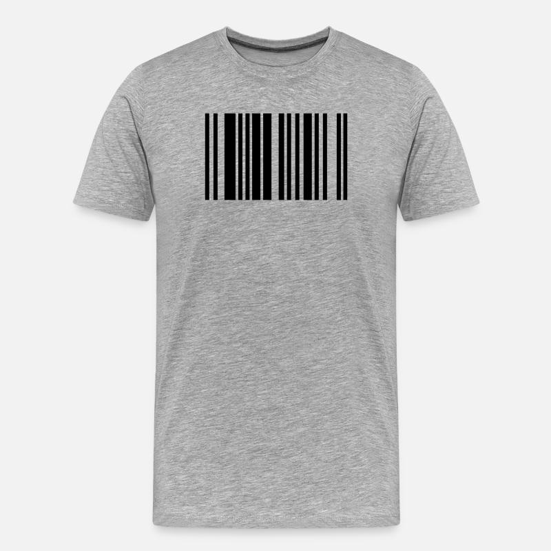barcode - Männer Premium Bio T-Shirt - Grau meliert
