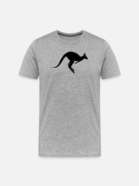 A hopping kangaroo - Men's Premium Organic T-Shirt - heather grey
