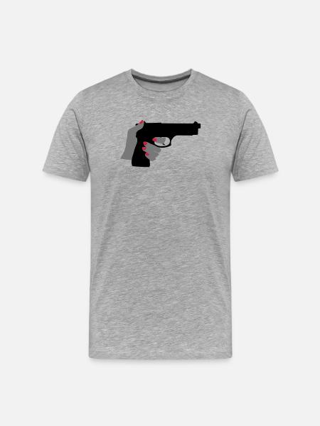 Gun - Men's Premium Organic T-Shirt - heather grey