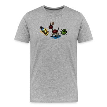 Herbst Kastanien Design - Männer Premium Bio T-Shirt - Grau meliert - Vorne - Damien (186cm)
