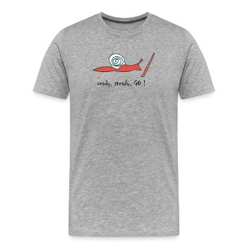 running snail -- ready, steady, GO ! - Männer Premium Bio T-Shirt - Grau meliert - Vorne - Damien (186cm)