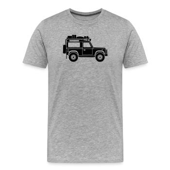 Defender D90 Expedition - Männer Premium Bio T-Shirt - Grau meliert - Vorne - Damien (186cm)