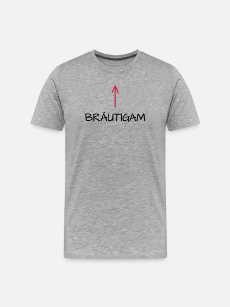Bräutigam Junggesellenabschied Pfeil - Männer Premium Bio T-Shirt - Grau meliert