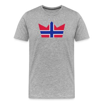 Norwegian crown - Men's Premium Organic T-Shirt - heather grey - Front - Damien (186cm)