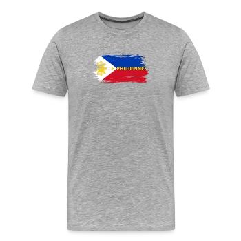 Philippinen Flagge / Geschenk Manila Filipino - Männer Premium Bio T-Shirt - Grau meliert - Vorne - Damien (186cm)