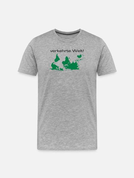 verkehrte welt - Männer Premium Bio T-Shirt - Grau meliert