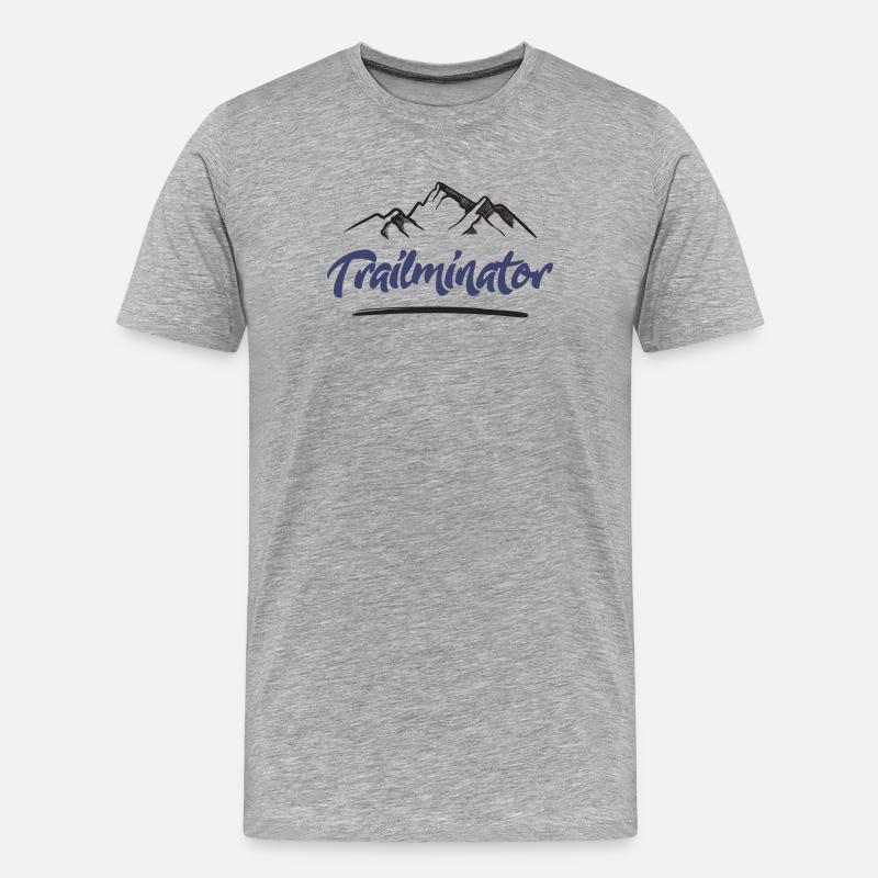 Trail Running - Trailminator - Männer Premium Bio T-Shirt - Grau meliert