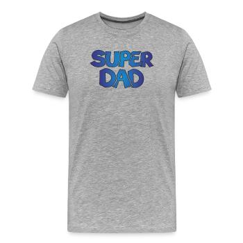 Super Dad Papa Vater Geschenk Geburtstag - Männer Premium Bio T-Shirt - Grau meliert - Vorne - Damien (186cm)