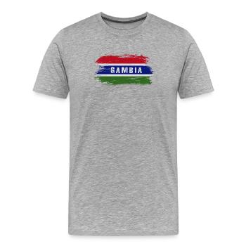 Drapeau de la Gambie / Cadeau Banjul Afrique - T-shirt bio Premium Homme - gris chiné - Devant - Damien (186cm)