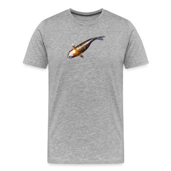 koi karpfen - Männer Premium Bio T-Shirt - Grau meliert - Vorne - Damien (186cm)