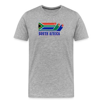 Drapeaux d'Afrique du Sud - T-shirt bio Premium Homme - gris chiné - Devant - Damien (186cm)