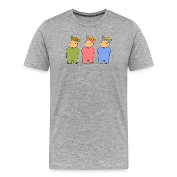 hippo - Men's Premium Organic T-Shirt - heather grey - Front - Damien (186cm)