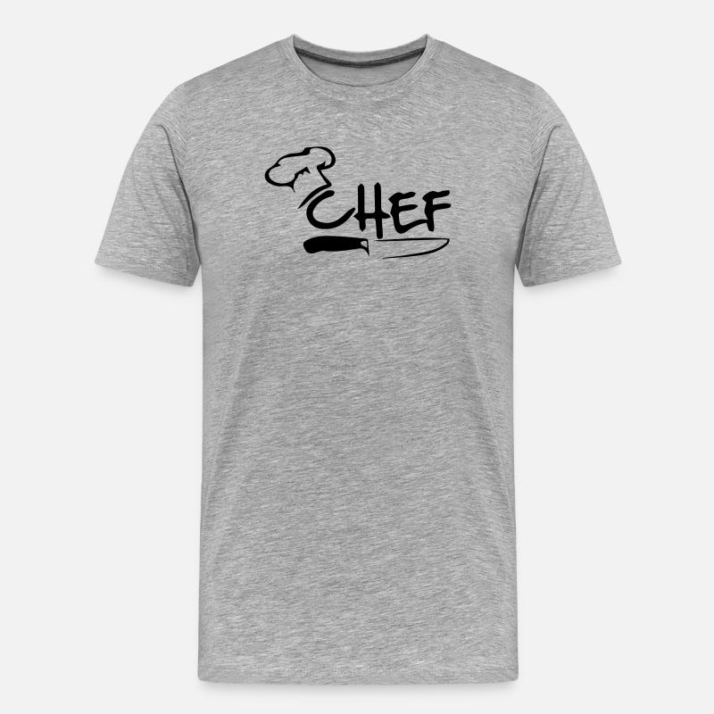 Chefkoch - Männer Premium Bio T-Shirt - Grau meliert