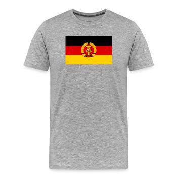 Fahne Aufkleber DDR Aufkleber Flagge DDR Aufkleber - Männer Premium Bio T-Shirt - Grau meliert - Vorne - Damien (186cm)