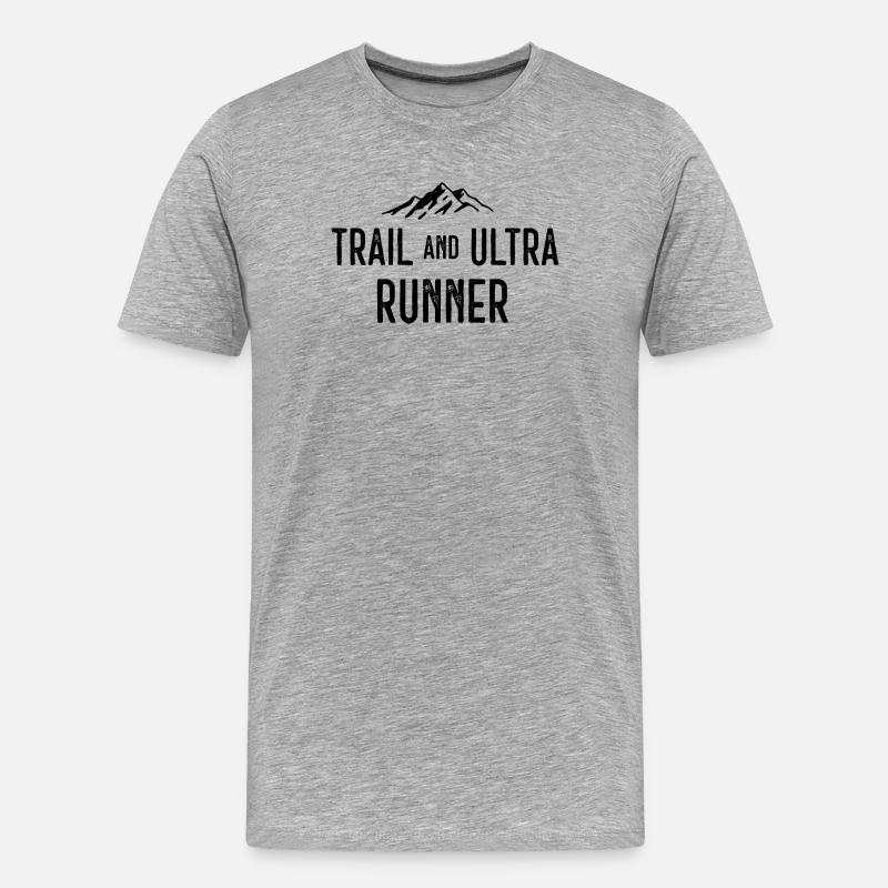 Trail und Ultra Runner - Männer Premium Bio T-Shirt - Grau meliert