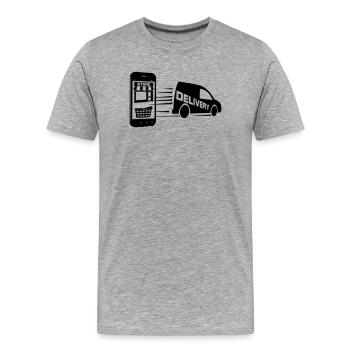 Online shopping and car delivery - Men's Premium Organic T-Shirt - heather grey - Front - Damien (186cm)