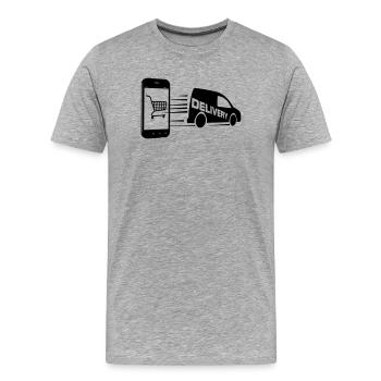 Online shopping and delivery - Men's Premium Organic T-Shirt - heather grey - Front - Damien (186cm)
