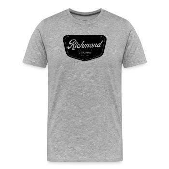 Richmond, Virginie – Vintage City Design - T-shirt bio Premium Homme - gris chiné - Devant - Damien (186cm)