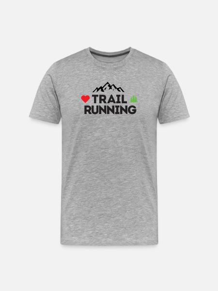 I love Trail Running - Men's Premium Organic T-Shirt - heather grey