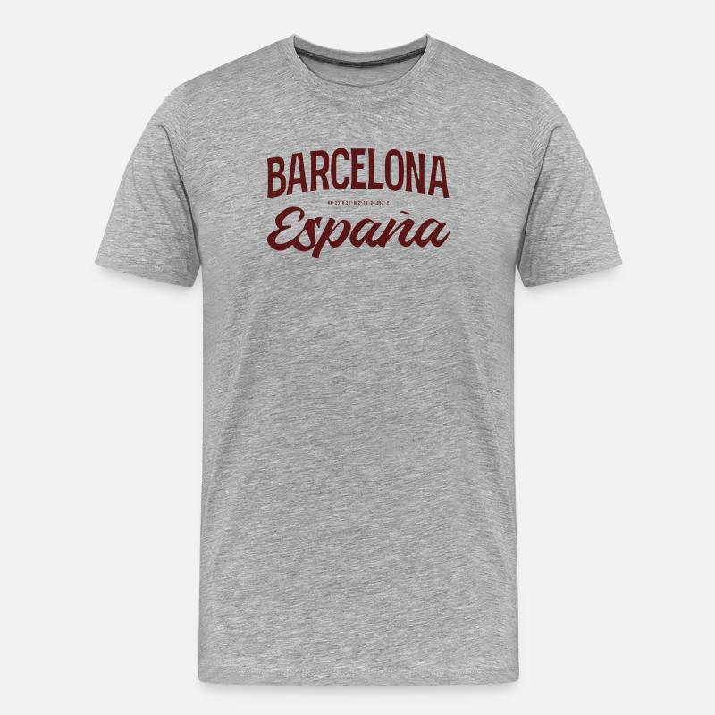 Barcelona Spanien Script Logo - Männer Premium Bio T-Shirt - Grau meliert