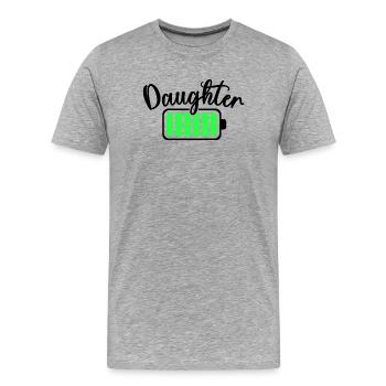 Neon-Balken-Equalizer-Muster - Männer Premium Bio T-Shirt - Grau meliert - Vorne - Damien (186cm)