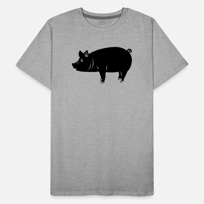 Logo de cochon Image d’ombre T-shirt bio Premium Homme
