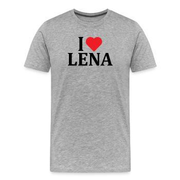 t-shirt name I love Lena t-shirt gift idea - Men's Premium Organic T-Shirt - heather grey - Front - Damien (186cm)