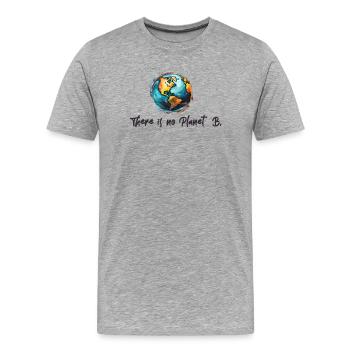 Climate protection No Planet B - Men's Premium Organic T-Shirt - heather grey - Front - Damien (186cm)