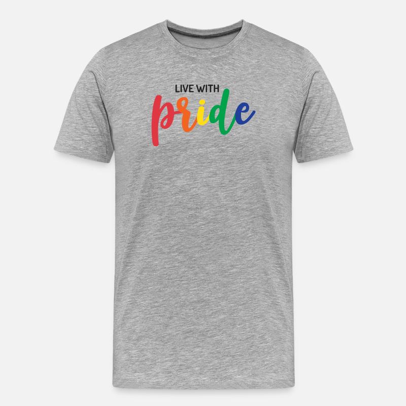 Lebe mit Stolz - Männer Premium Bio T-Shirt - Grau meliert