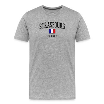 Strasbourg France – City Design with Flag - Men's Premium Organic T-Shirt - heather grey - Front - Damien (186cm)