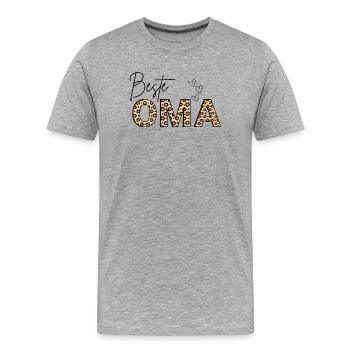 Beste Oma - best grandma - Männer Premium Bio T-Shirt - Grau meliert - Vorne - Damien (186cm)