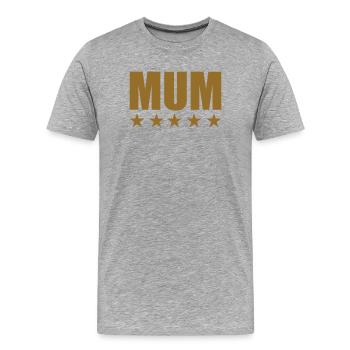 Maman 5 étoiles - Fête des Mère - T-shirt bio Premium Homme - gris chiné - Devant - Damien (186cm)