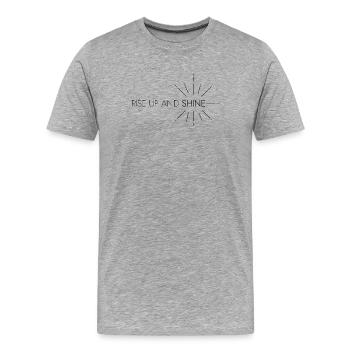LEVEZ-VOUS ET BRILLEZ - T-shirt bio Premium Homme - gris chiné - Devant - Damien (186cm)