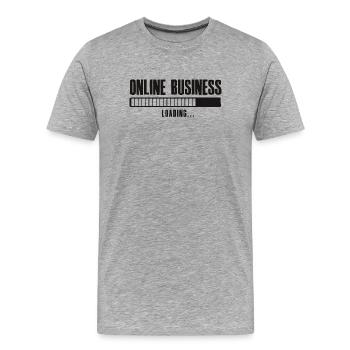 Online Business Loading Online Business Affiliate - Männer Premium Bio T-Shirt - Grau meliert - Vorne - Damien (186cm)
