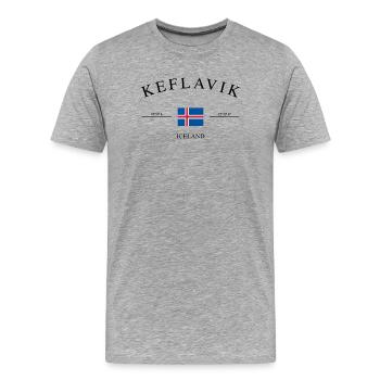 Keflavík Islande – Souvenirs et cadeaux de vacances - T-shirt bio Premium Homme - gris chiné - Devant - Damien (186cm)