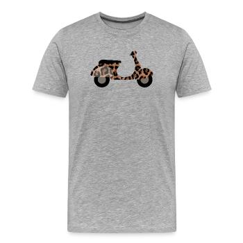 Roller Leolook Pattern Animal Print Zoo Safari Fan - Men's Premium Organic T-Shirt - heather grey - Front - Damien (186cm)